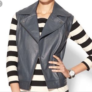 NWOT Vince Embossed Genuine Leather Vest XXS